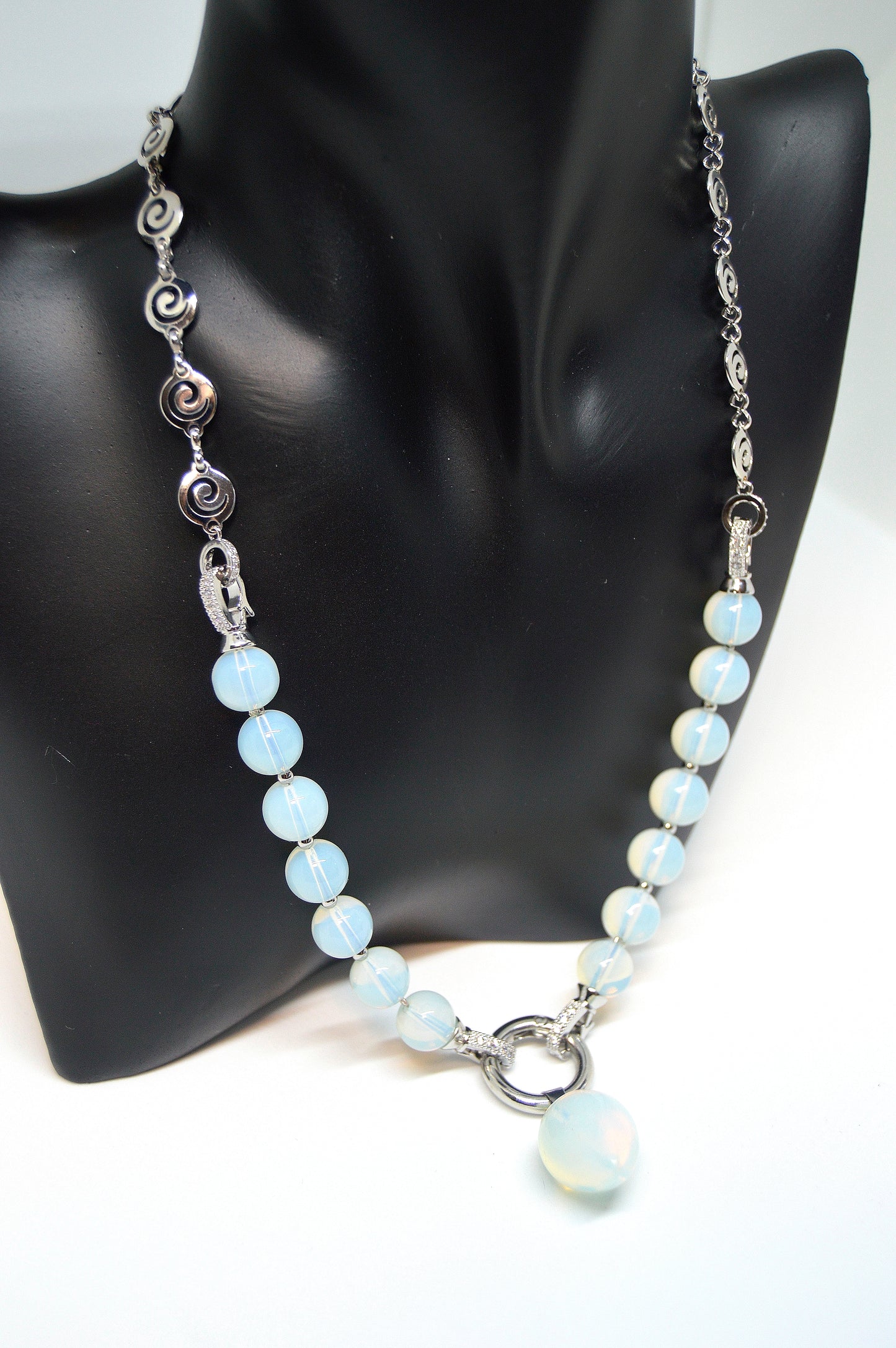 3 in 1 Natural Moonstone Stone Beaded Transforming Jewellery - Pendant Necklace, Choker and Bracelet Bestseller