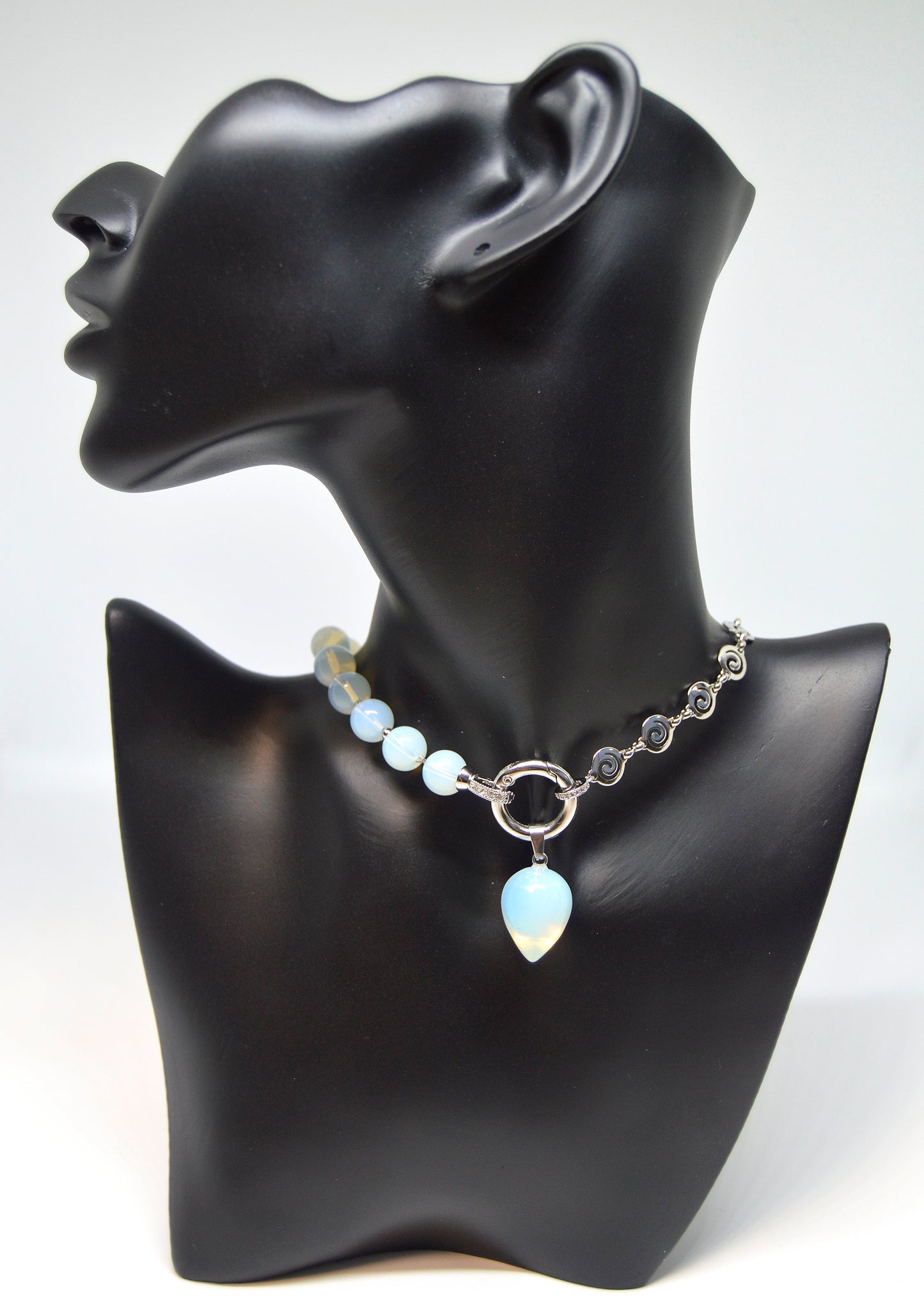 3 in 1 Natural Moonstone Stone Beaded Transforming Jewellery - Pendant Necklace, Choker and Bracelet Bestseller