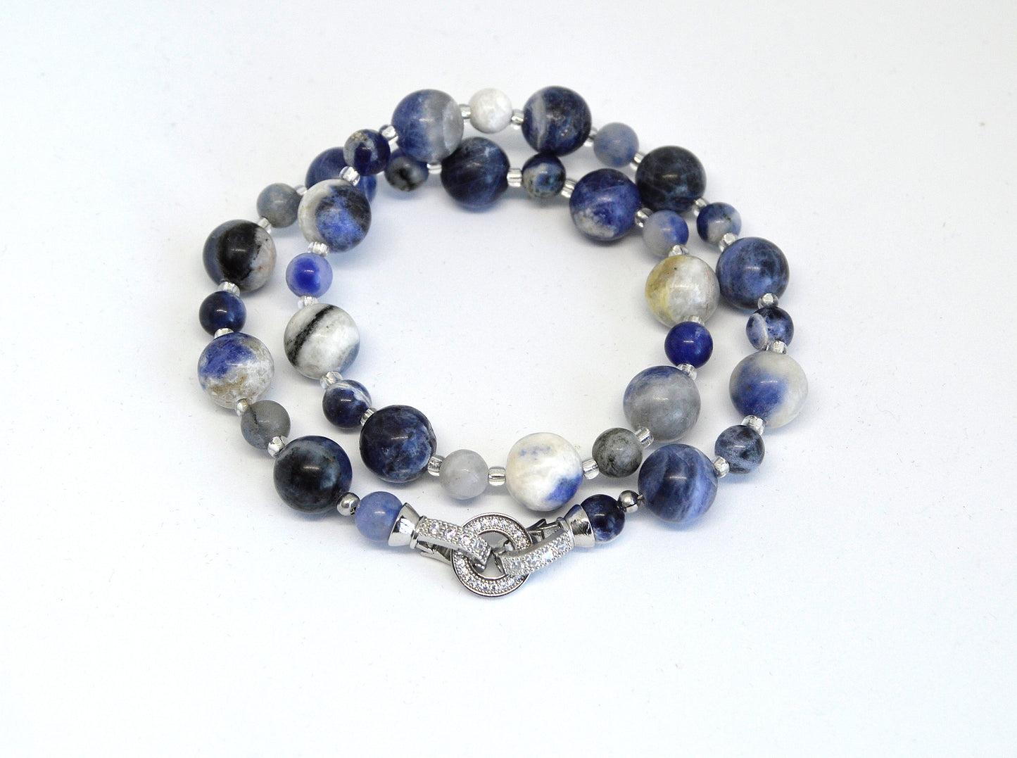 Natural Blue Sodalite Beaded Transforming Jewellery Choker to Bracelet