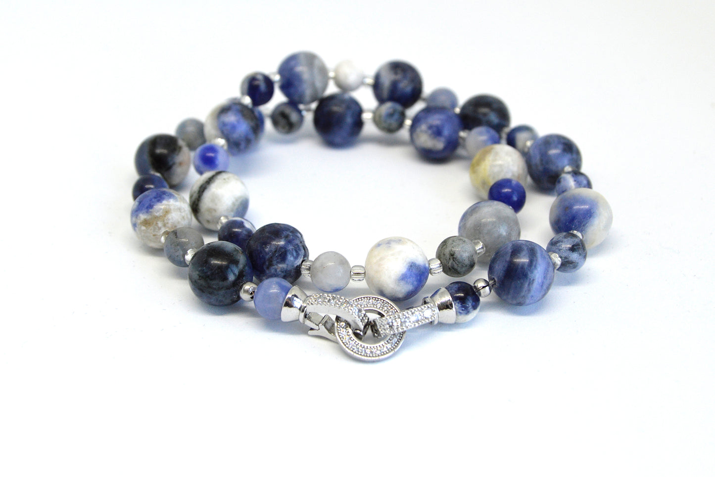 Natural Blue Sodalite Beaded Transforming Jewellery Choker to Bracelet