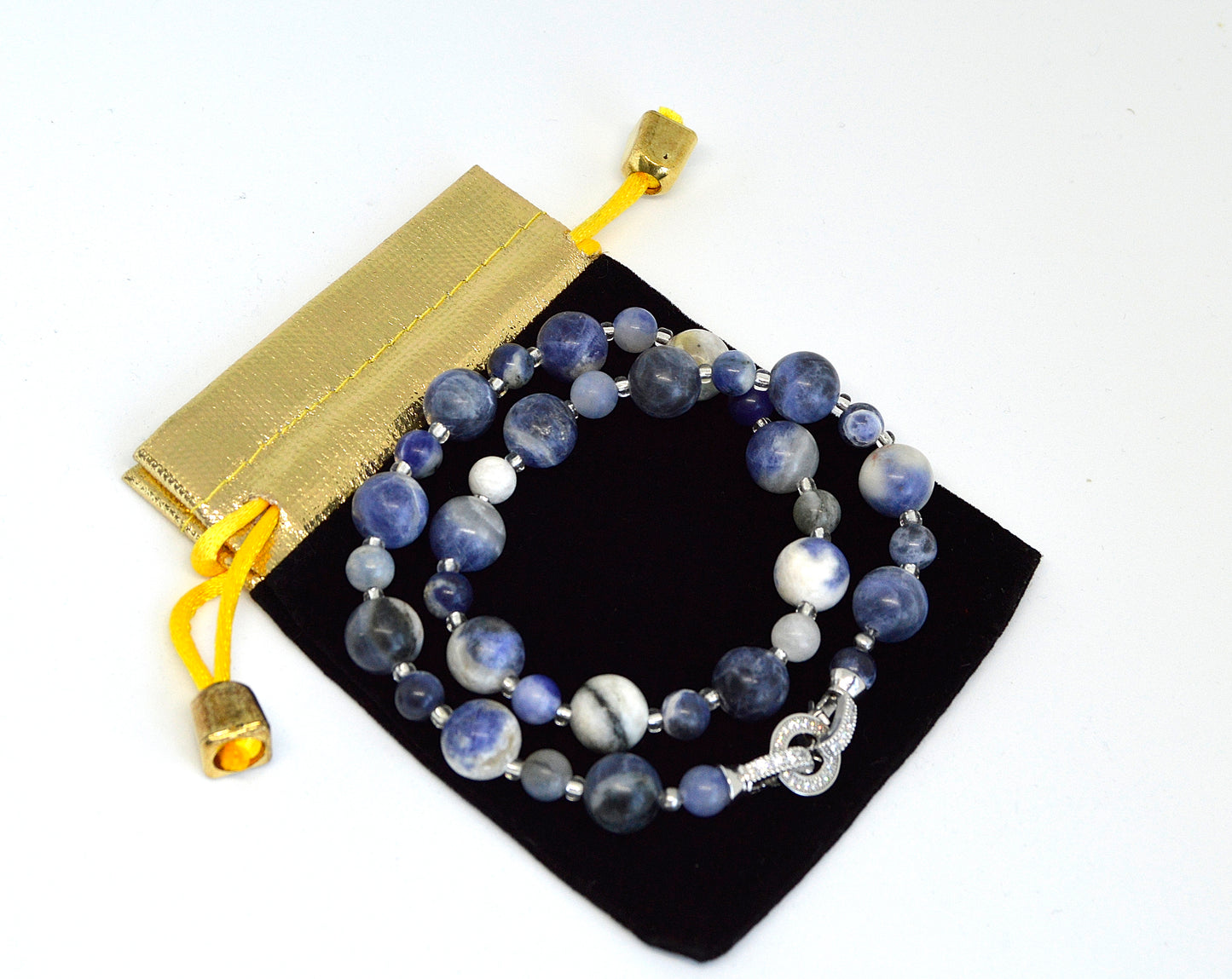 Natural Blue Sodalite Beaded Transforming Jewellery Choker to Bracelet