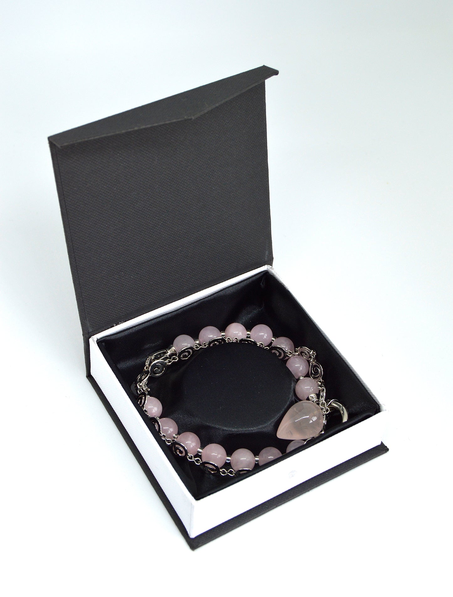 3 in 1 Natural Rose Pink Quartz Stone Beaded Transforming Jewellery - Pendant Necklace, Choker and Bracelet Bestseller