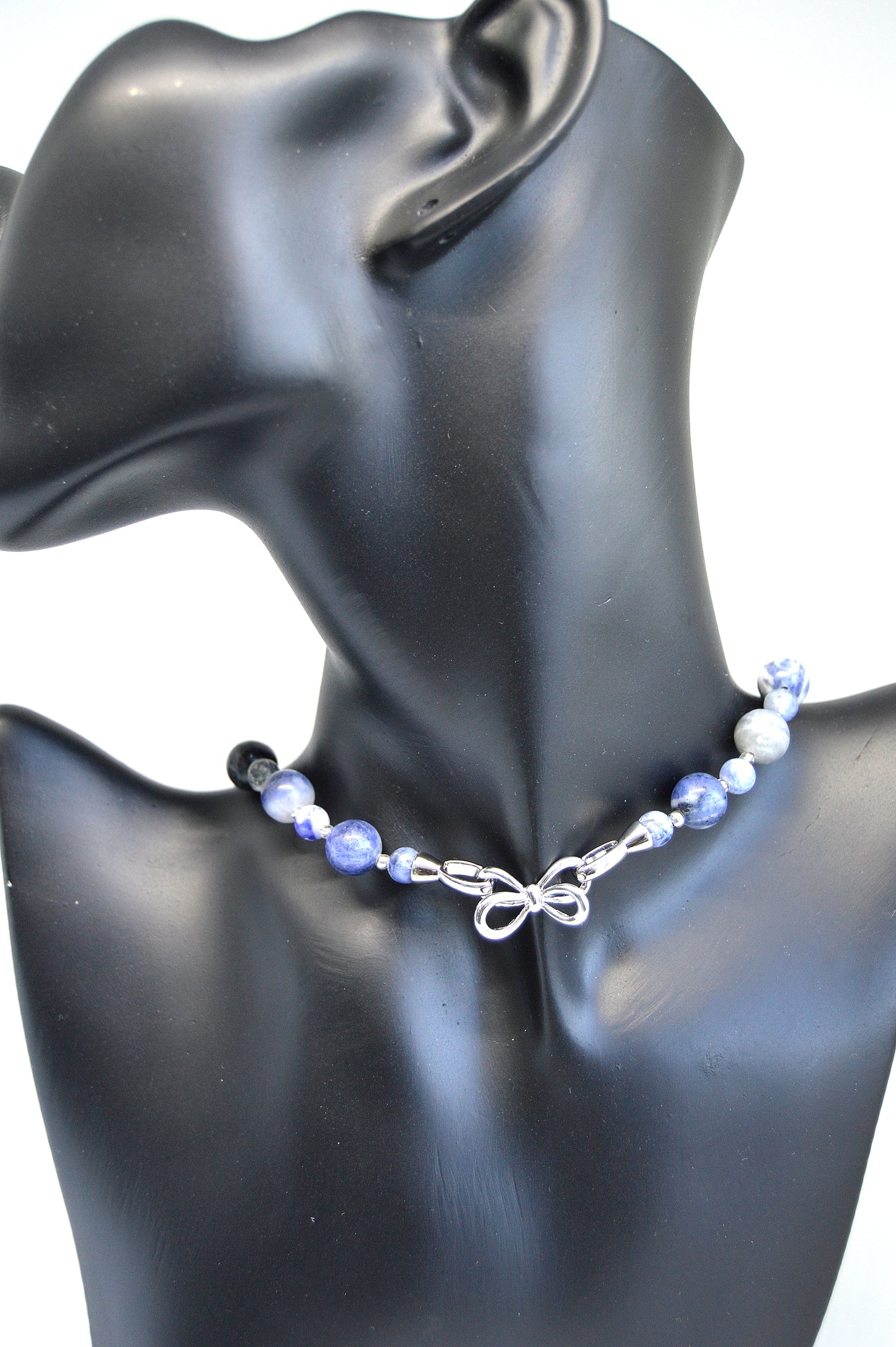 Natural Blue Sodalite Beaded Transforming Jewellery Choker to Bracelet