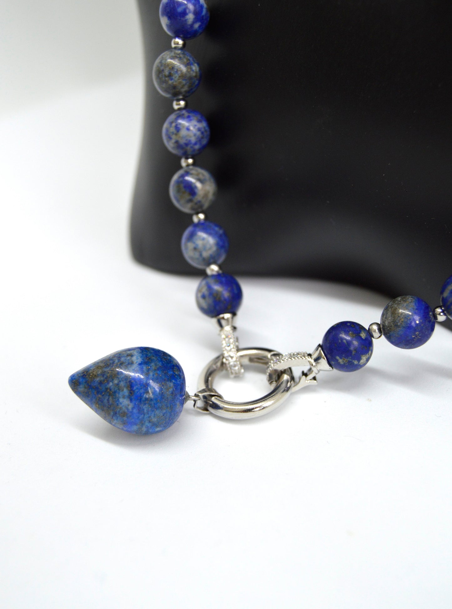 3 in 1 Natural Lapis Lazuli Stone Beaded Transforming Jewellery - Pendant Necklace, Choker and Bracelet Bestseller