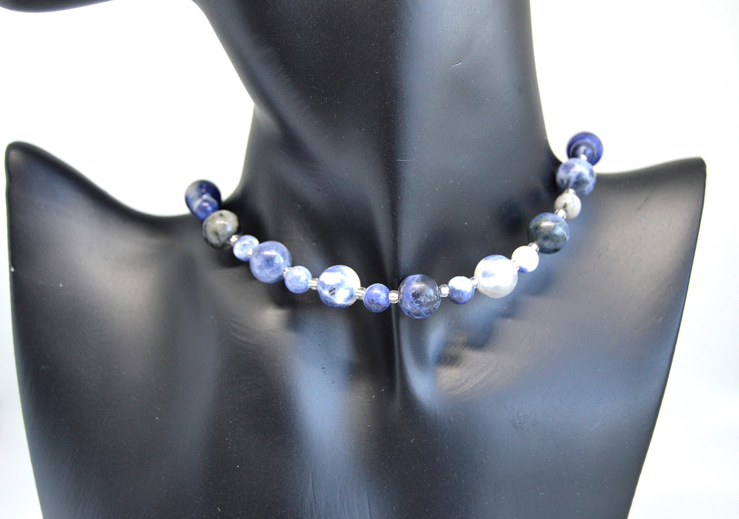 Natural Blue Sodalite Beaded Transforming Jewellery Choker to Bracelet