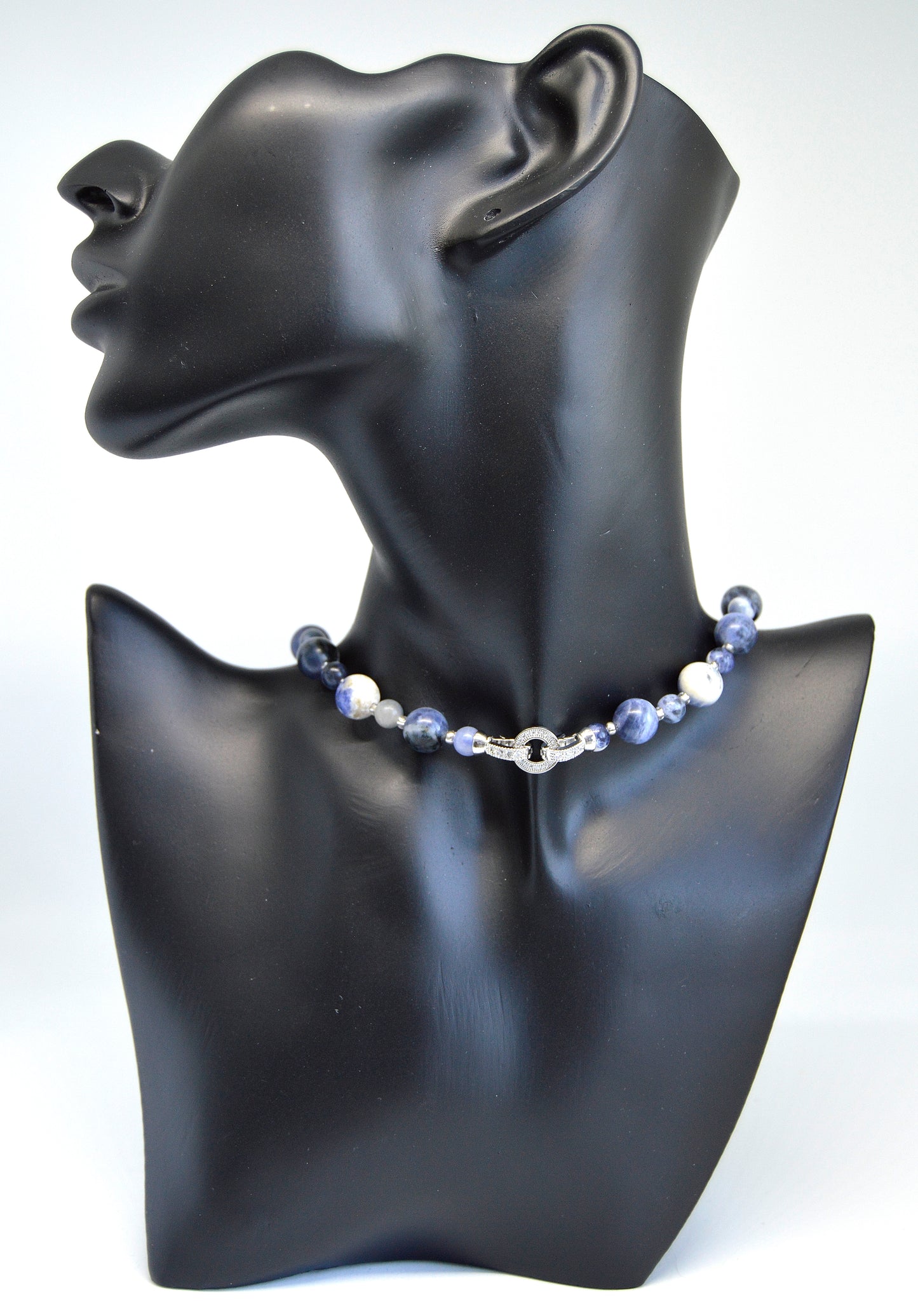 Natural Blue Sodalite Beaded Transforming Jewellery Choker to Bracelet