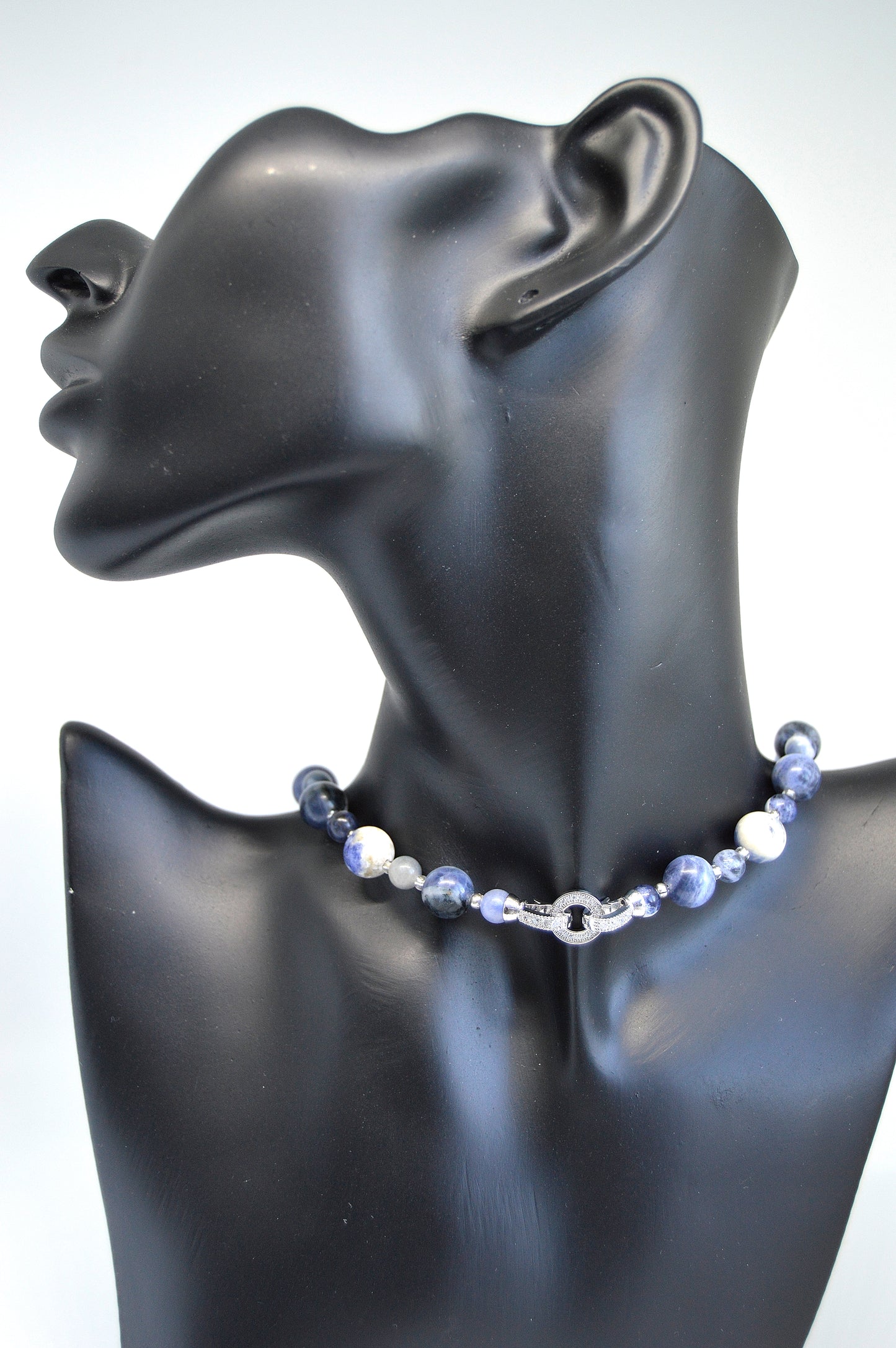 Natural Blue Sodalite Beaded Transforming Jewellery Choker to Bracelet