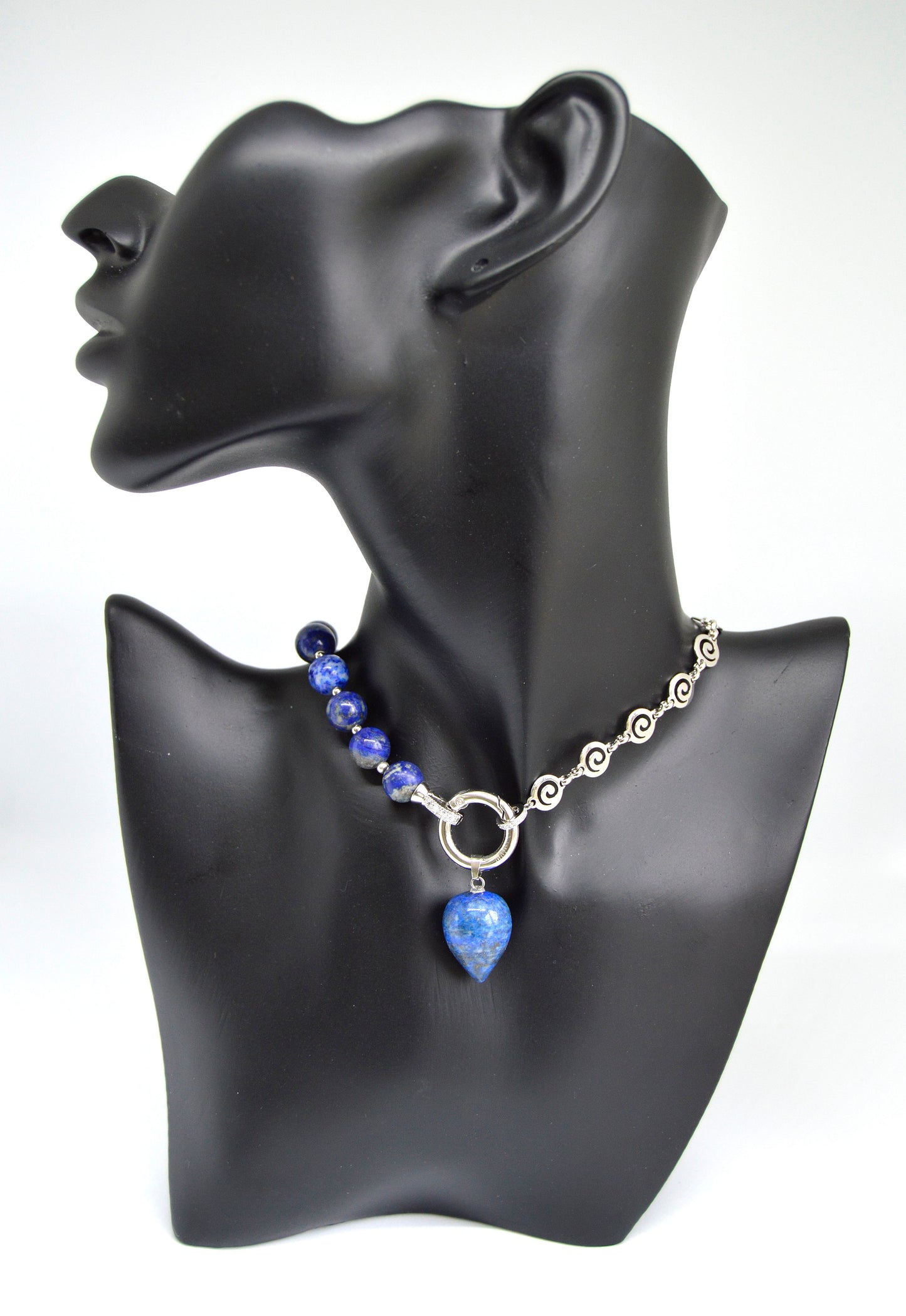 3 in 1 Natural Lapis Lazuli Stone Beaded Transforming Jewellery - Pendant Necklace, Choker and Bracelet Bestseller