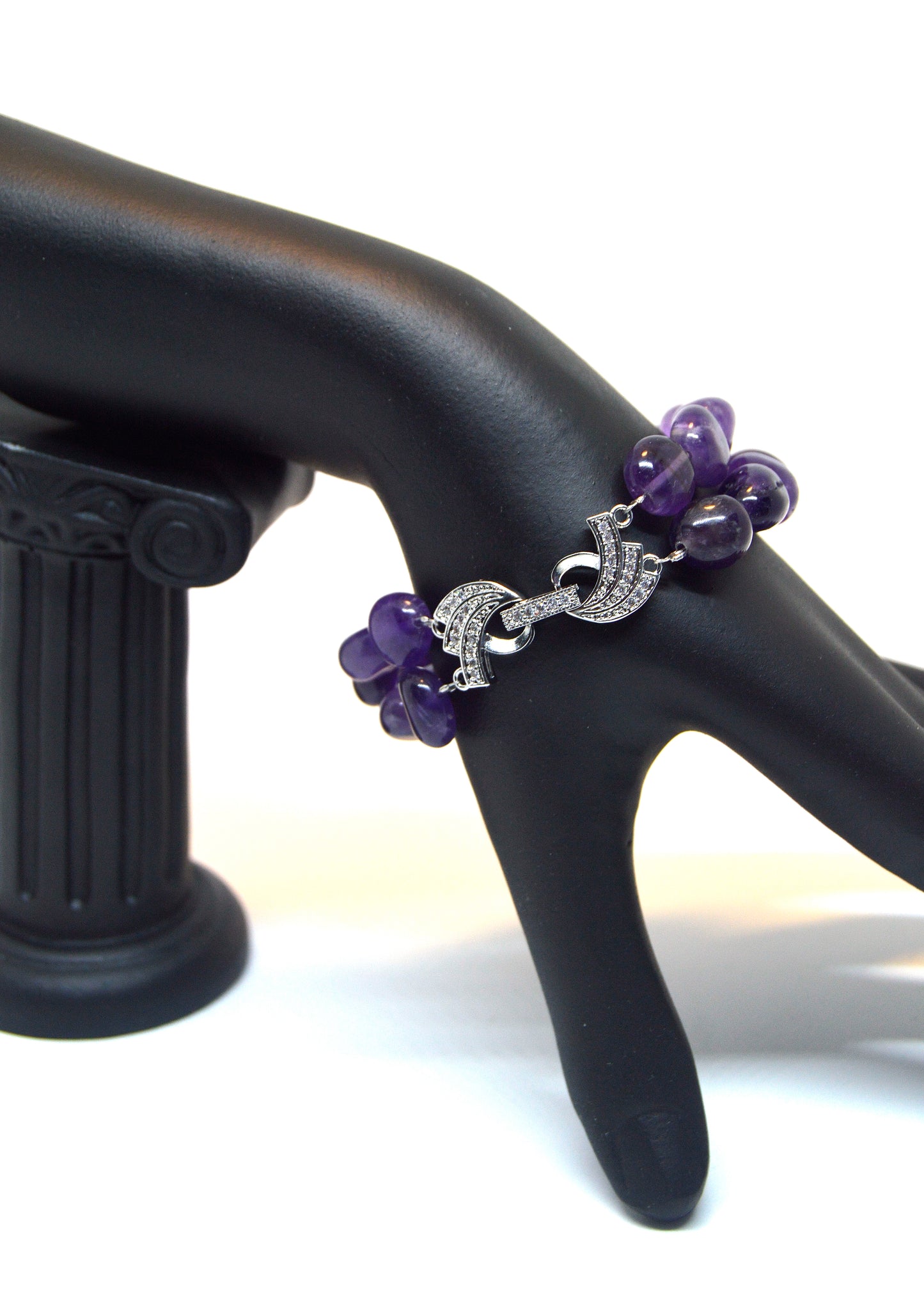 Amethyst Irregular Shape Beaded Double String Bracelet