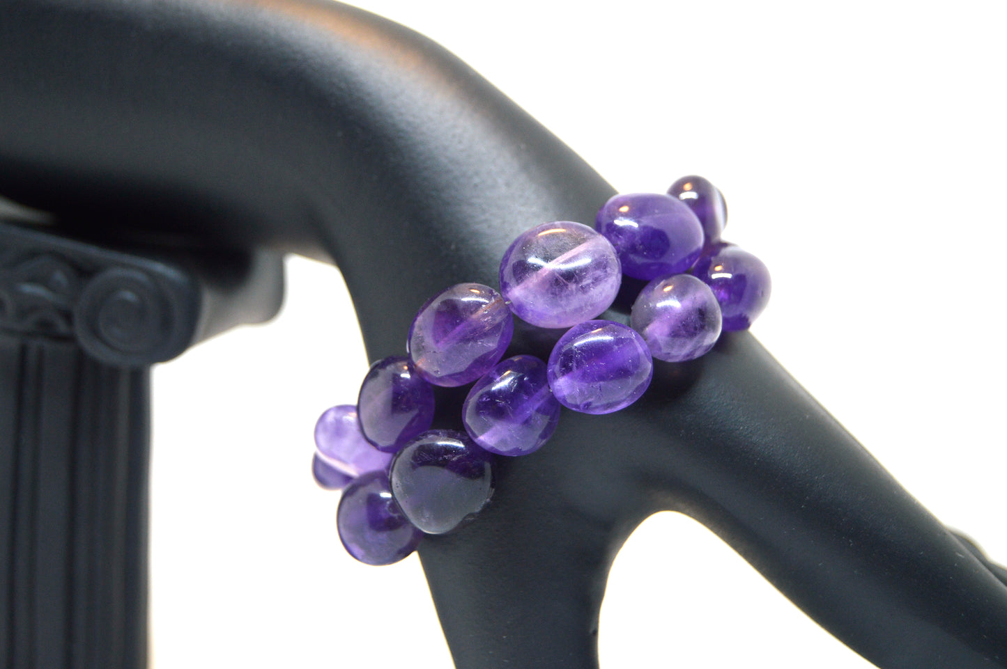 Amethyst Irregular Shape Beaded Double String Bracelet