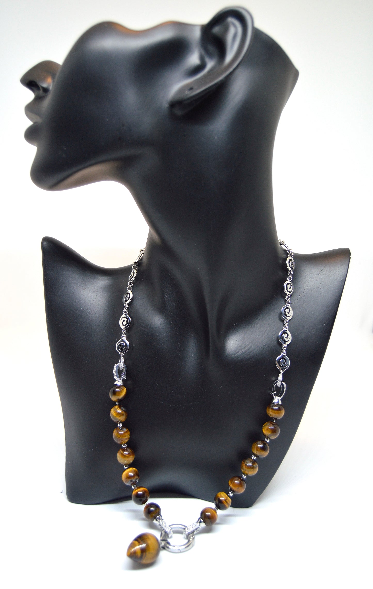 3 in 1 Natural Tiger's Eye Stone Beaded Transforming Jewellery - Pendant Necklace, Choker and Bracelet Bestseller