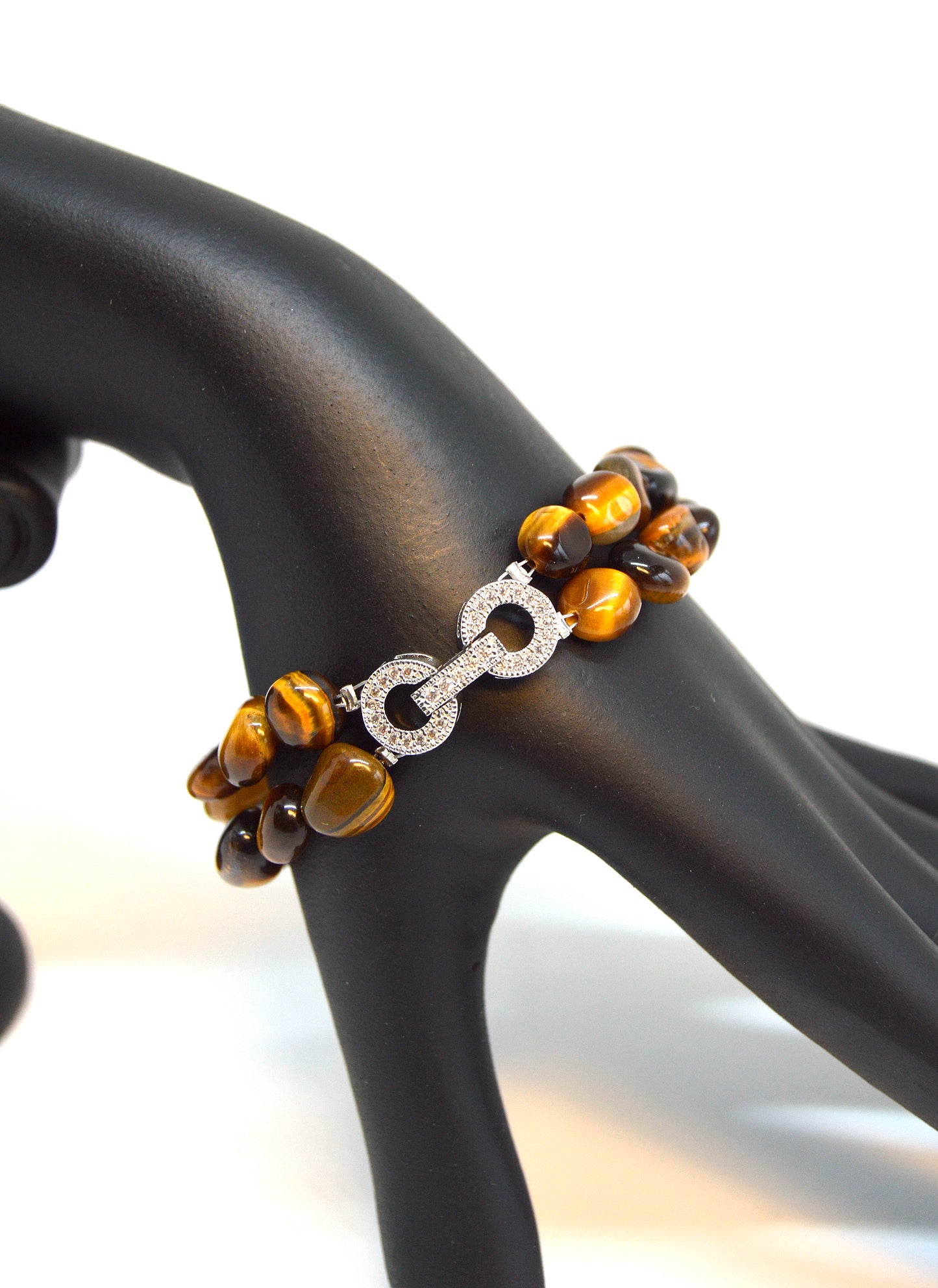 Tiger's Eye Irregular Shape Beaded Double String Bracelet