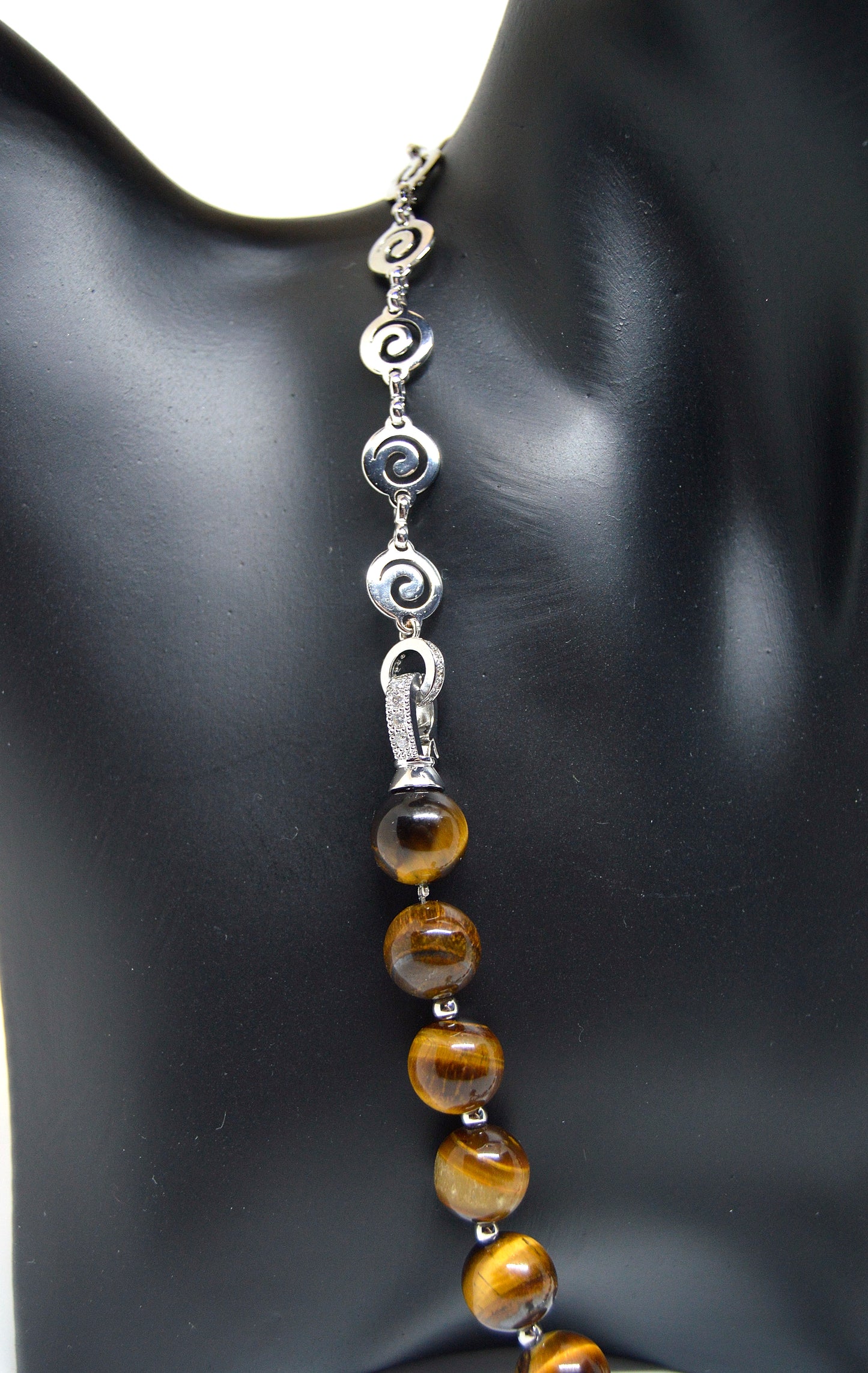 3 in 1 Natural Tiger's Eye Stone Beaded Transforming Jewellery - Pendant Necklace, Choker and Bracelet Bestseller