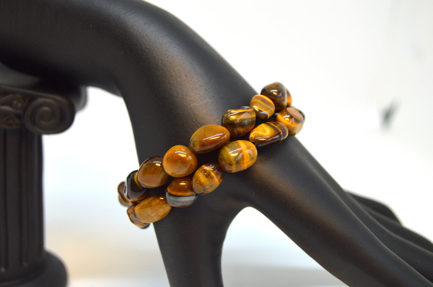 Tiger's Eye Irregular Shape Beaded Double String Bracelet